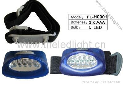 LED Headlamp 5 LEDs 3*AAA Battery 