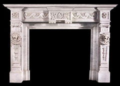 stone sculpture fireplace hand carved