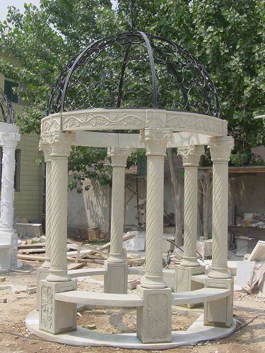 Hand carved marble gazebo stone sculpture 2