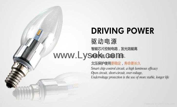 LYS-Q-Q-J 3W China LED Candle Bulb lighting Droplight Lamp 4