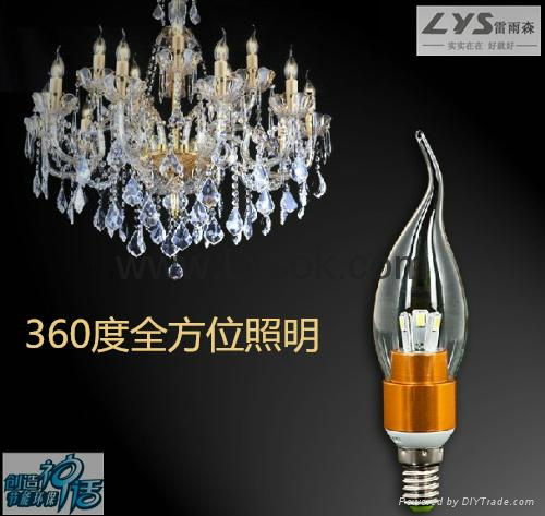 LYS-Q-Q-L 3W China Transparent glass Candle Lighting Lamp