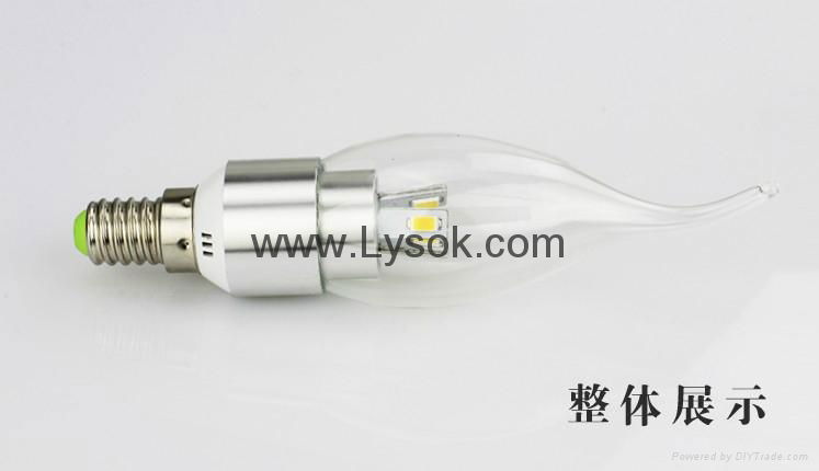 LYS-Q-Q-L 3W China Transparent glass Candle Lighting Lamp 4