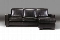 Leather corner sofa