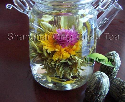 heat resistant glass flower teapot