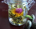 heat resistant glass flower teapot
