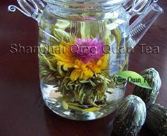 heat resistant glass flower teapot