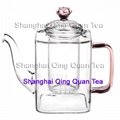 heat resistant glass flower teapot 2