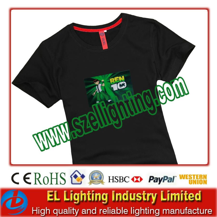 El sound activated t shirt/El sport t shirt 4