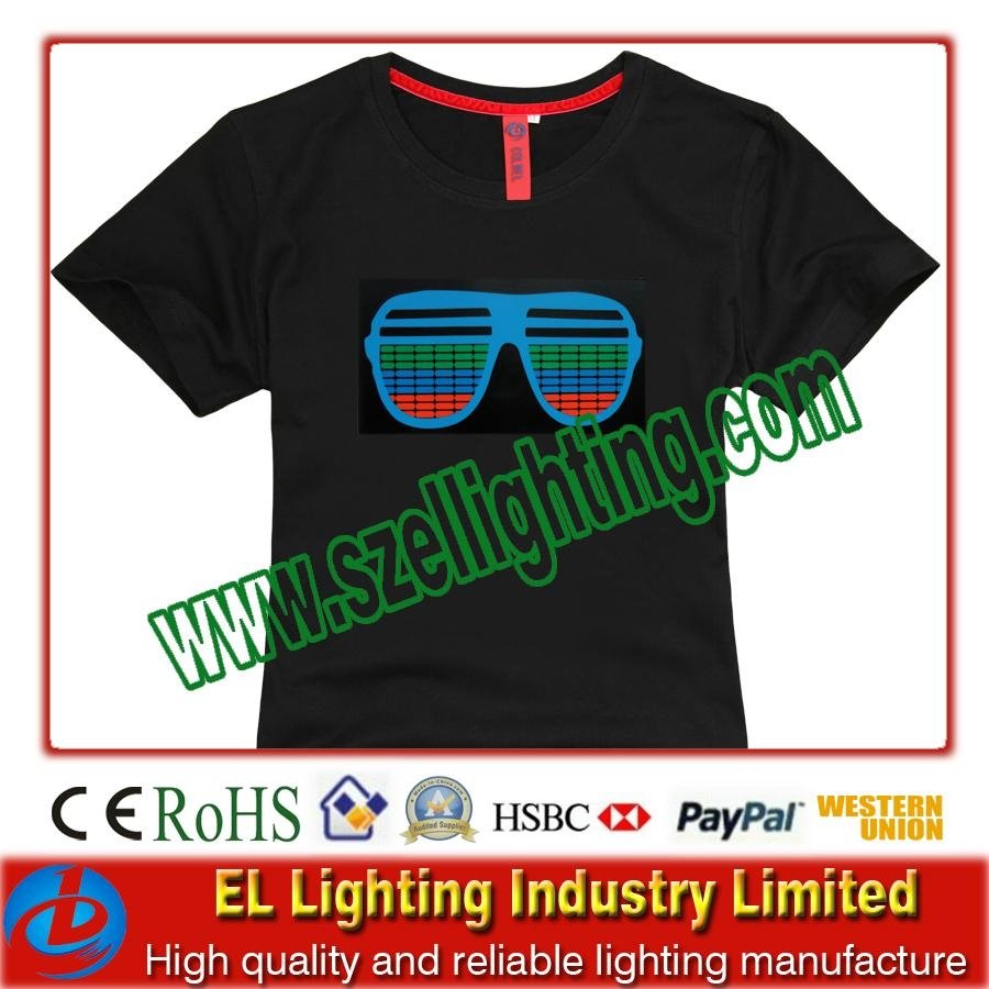 El sound activated t shirt/El sport t shirt 5