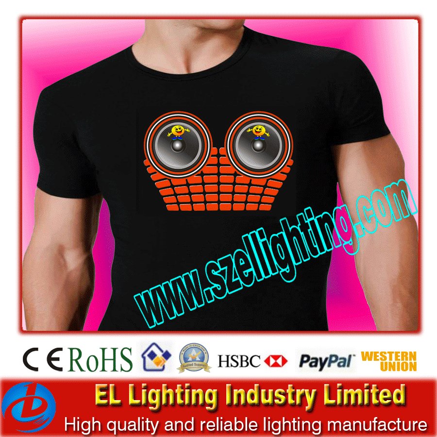EL Radio flashing Sound Active Shirts