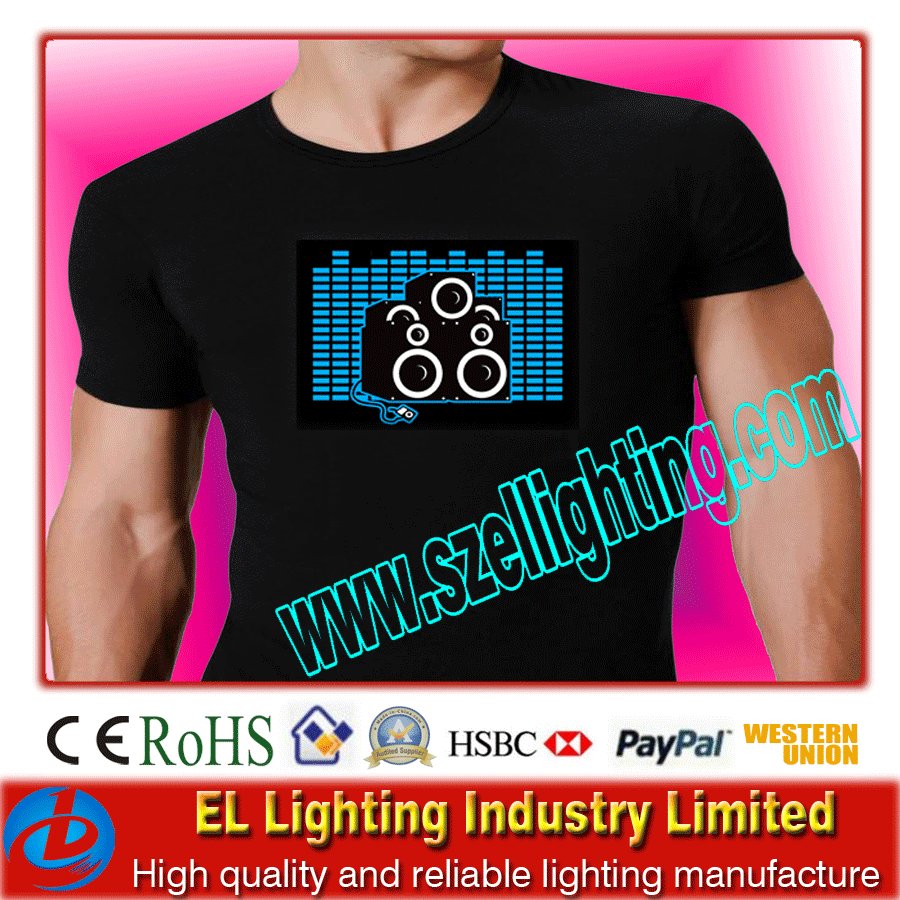 EL Radio flashing Sound Active Shirts 2