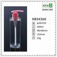 260ml plastic pet square pump bottle for shampoo