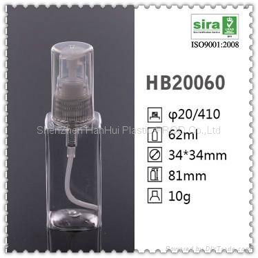 100ml plastic pet square spray bottle for cosmetic packaging 2