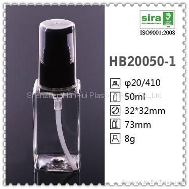 100ml plastic pet square spray bottle for cosmetic packaging 3