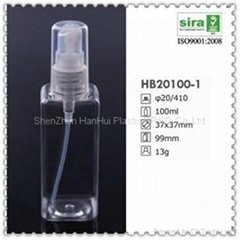 100ml pet塑胶瓶子方形化妆品包装喷雾香水瓶子
