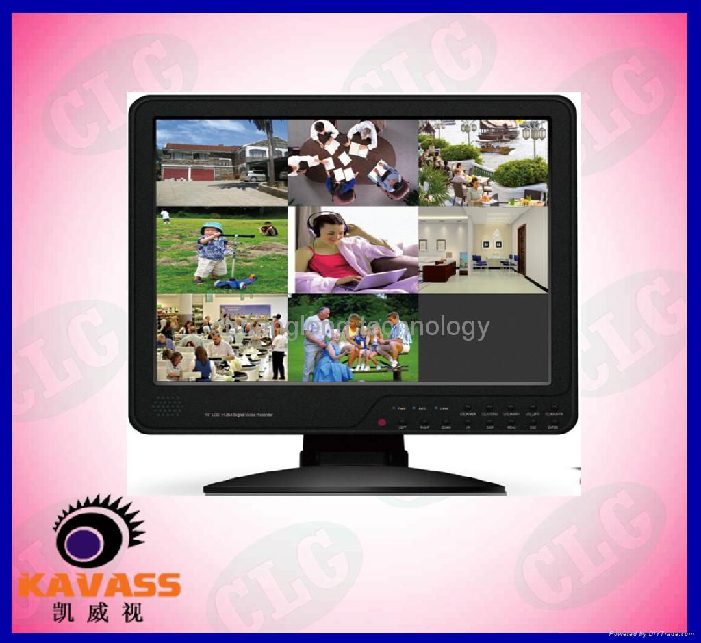 LCD DVR 15 inch security standalond Monitor DVR