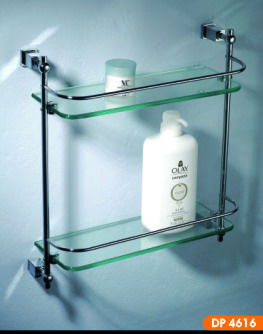 double glass towl shelf