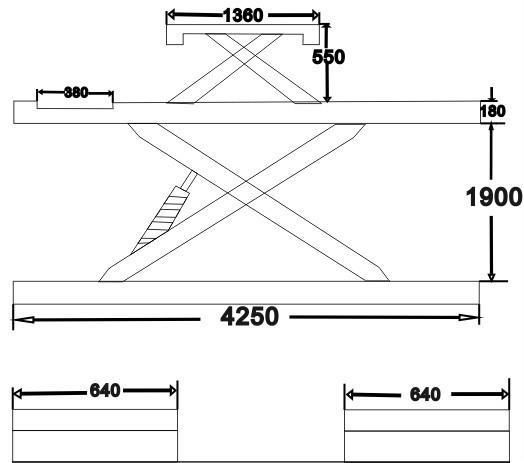 SCISSOR LIFT SPECIAL FOR WHEEL ALIGNMENT SYSTEM 2