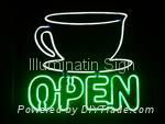 Open neon sign