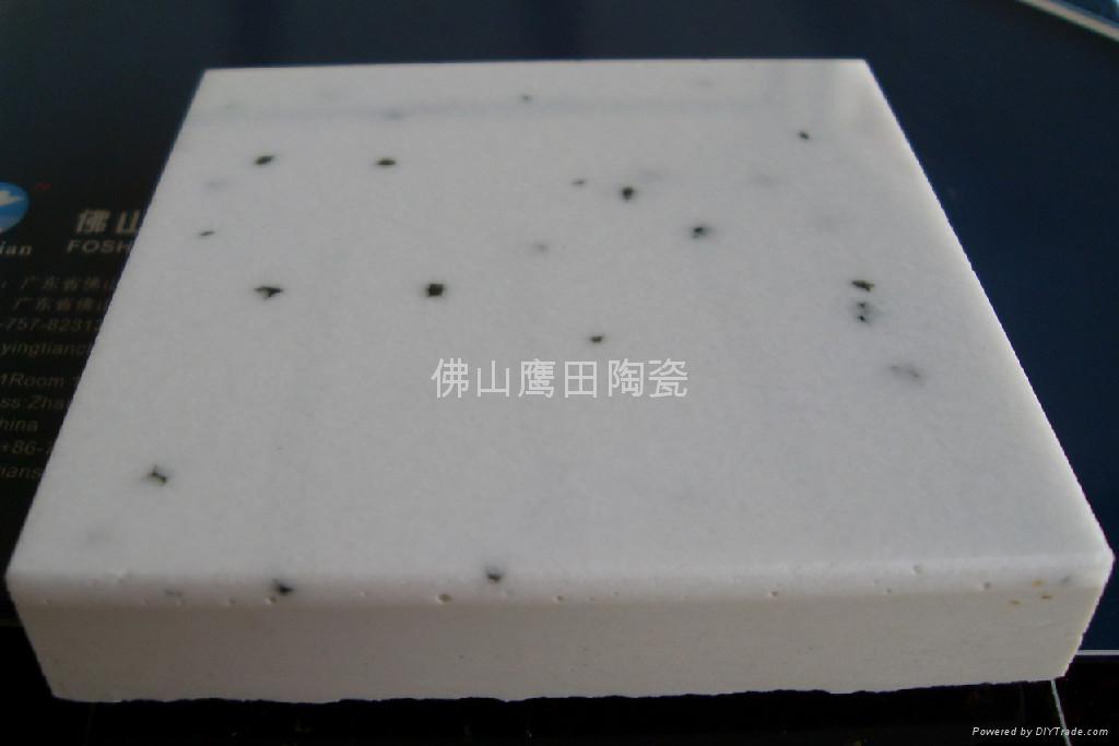 Crystallized glass composite tile(black spot in white)