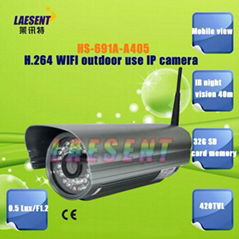 32G memory H.264 WIFI outdoor use 40m night vision Box IP camera HS-691-A405  