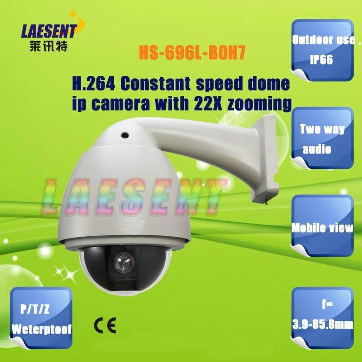 H.264 Constant speed dome ip camera with 22X zooming HS-696L-B0H7