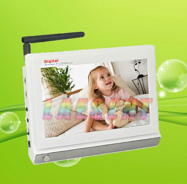 HD 7" TFT Color LCD 2.4GHz Wireless Singal Baby Monitor Support 4 Channels  4