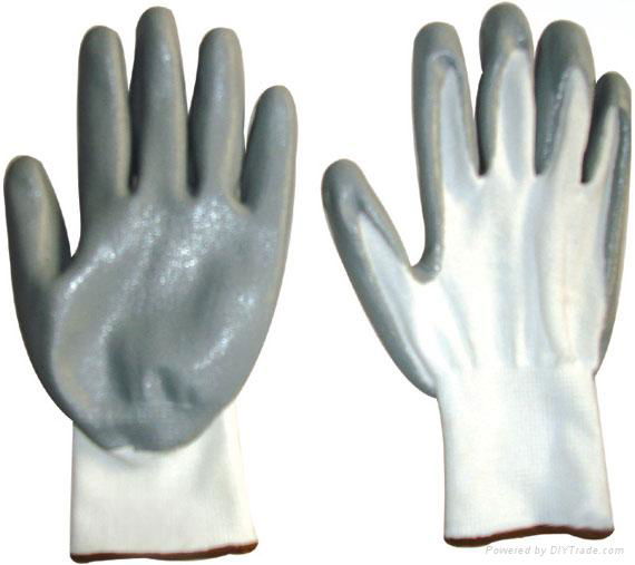 Grey foam nitrile fully coated glove 