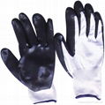 Black nitrile palm coated glove 1