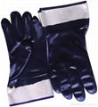 Dark blue nitrile fully coated glove safety cuff 1