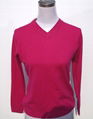 Women's V-neck sweater with rhinestones