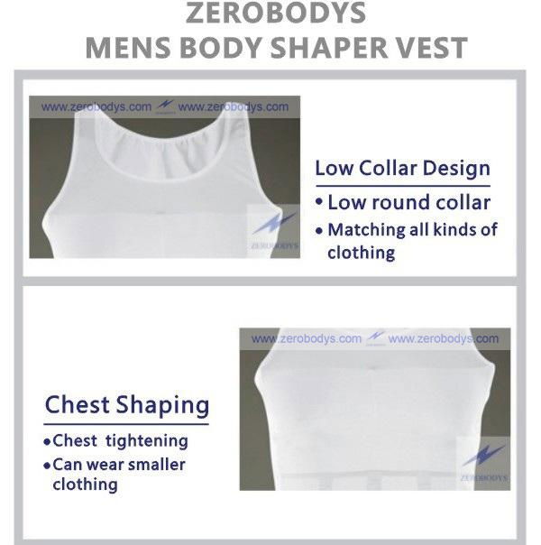 ZEROBODYS Slim Shaping Bodysuit Incredible Undershirt Mens Body Shaper Vest  2