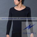 ZEROBODYS Comfortable Mens Body Shaper Long Sleeve T-Shirt (Black 321)