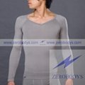 ZEROBODYS Comfortable Mens Body Shaper Long Sleeve T-Shirt (Gray 321)