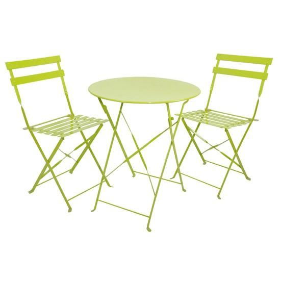 Steel table chair set of 3