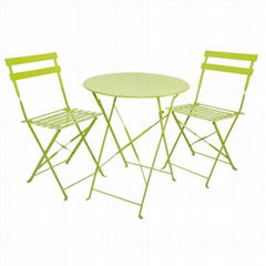 Steel table chair set of 3