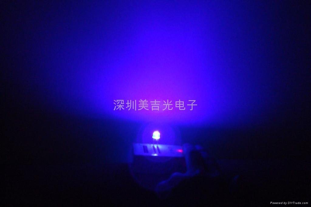 LED 0.5W 紫光 8MM 草帽型  3