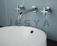 Wall concealed basin mixer