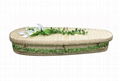 Oval natural bamboo coffin 1