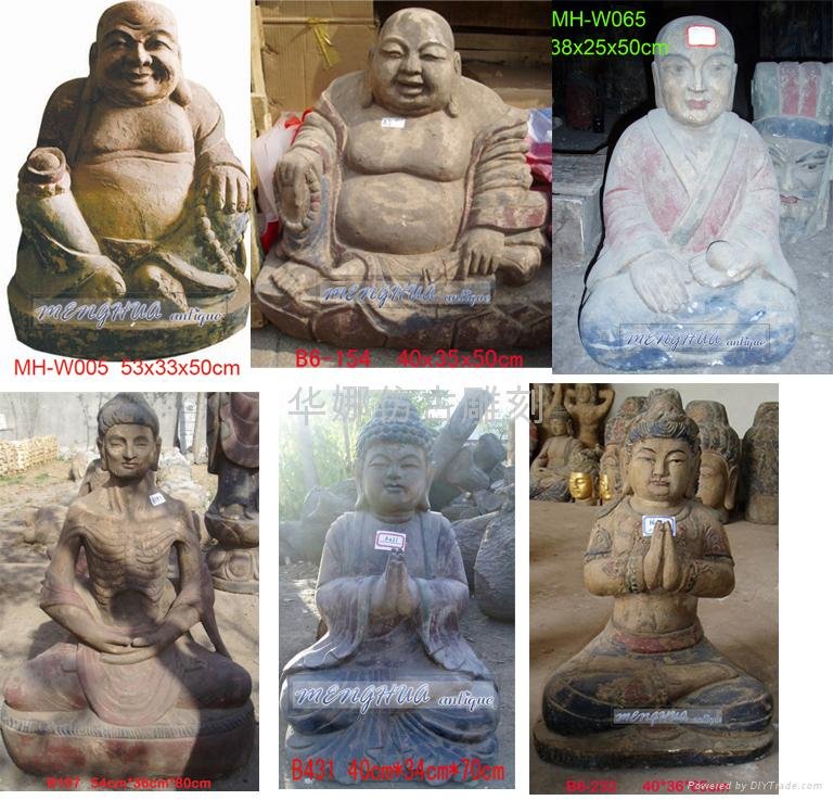 WOODEN SITTING BUDDHAS 2