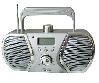 AM/FM portable radio with LCD alarm clock and disco light