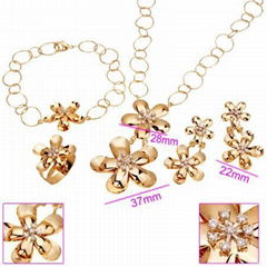 Imitation jewelry.Brass Gold-Plated set