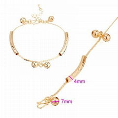 Imitation jewelry.Brass Gold-Plated Anklet