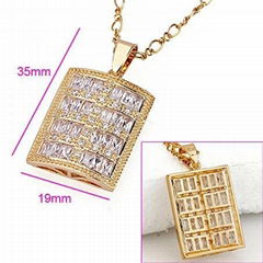 Imitation jewelry.Brass Gold-Plated Pendant