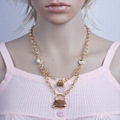 Imitation jewelry.Brass Gold-Plated necklace 4