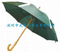 23"*16K Automatic Opening wooden shaft stick Umbrella  3