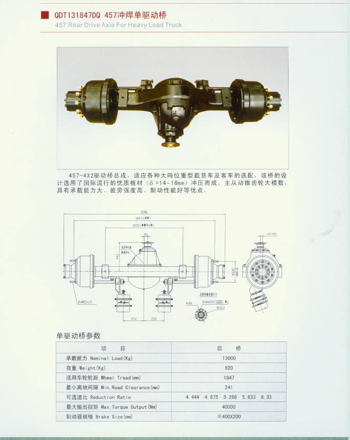 140 Rear Drive Axle for Light Load Truck 2