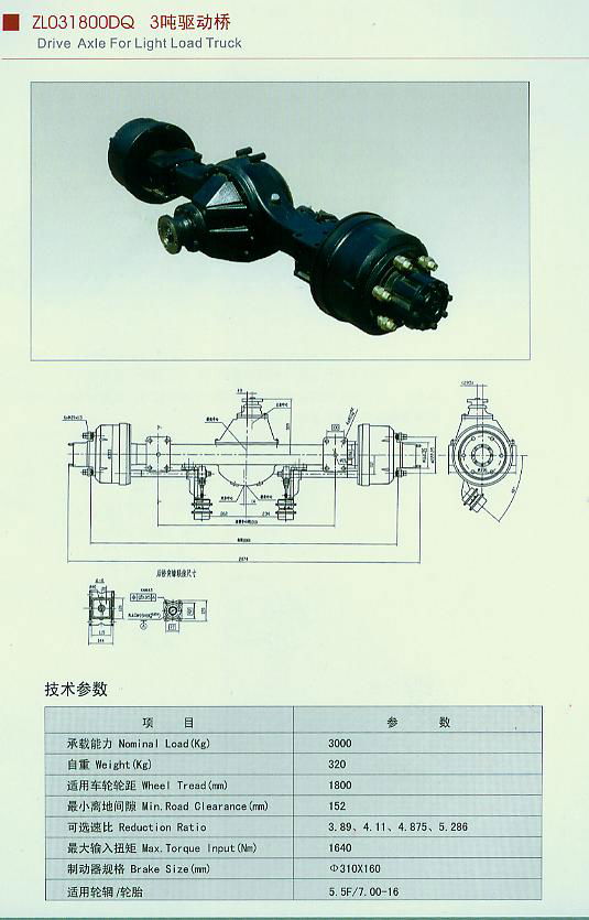 140 Rear Drive Axle for Light Load Truck 5