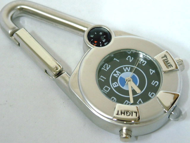 Compass ,lamp and watch all in one Keychain 