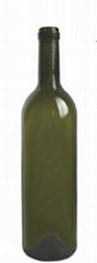 750ml dark green wine bottle